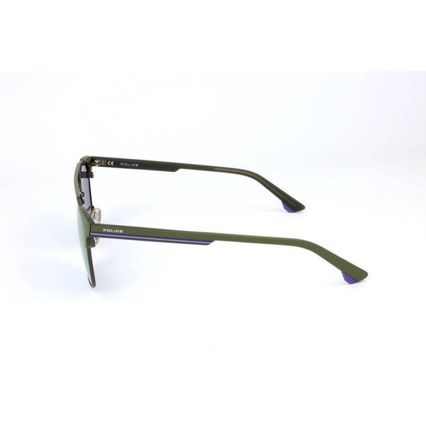 Police Sunglasses SPL574-S69V Track Green With Polarized Purple Lenses Metal 57-15-150