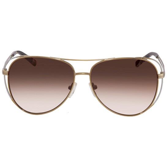 Michael Kors Lai Smoke Gradient Pilot Ladies Sunglasses MK1024-119113