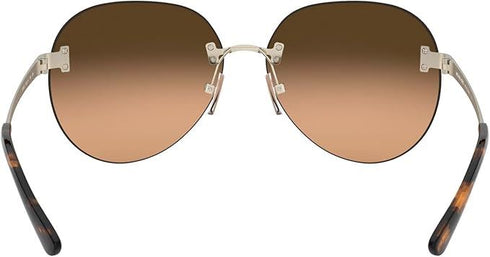 Michael Kors Woman Sunglasses Light Gold Frame, Brown  Silver 60MM MK1037-12128Z