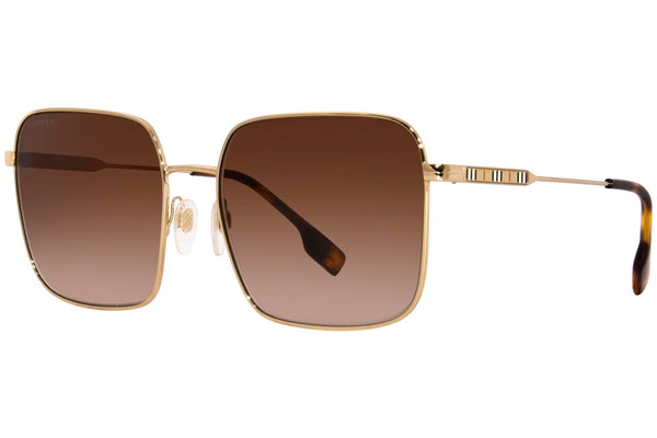 Burberry Women Sunglasses Jude Light Gold W/ Brown Gradient Square BE3119-110913(58)
