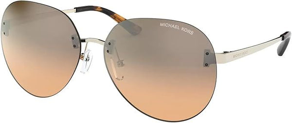 Michael Kors Woman Sunglasses Light Gold Frame, Brown  Silver 60MM MK1037-12128Z