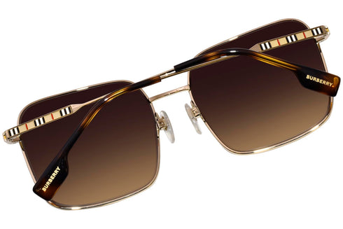 Burberry Women Sunglasses Jude Light Gold W/ Brown Gradient Square BE3119-110913(58)