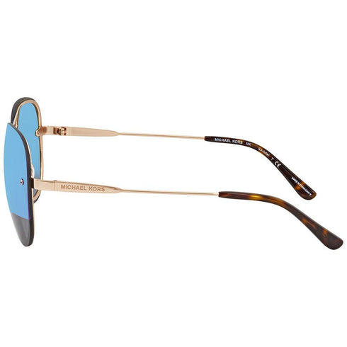 Michael Kors La Jolla Block Cobalt Mirror Pilot Sunglasses MK1026-1116F3 Gold 59-13-135