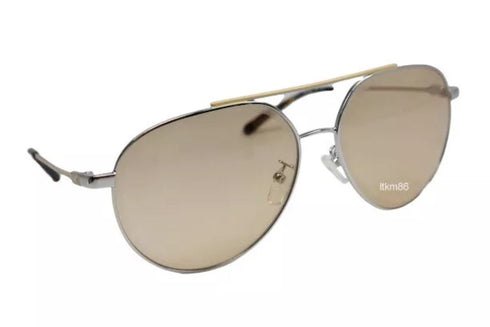Michael Kors Sunglasses Antivua MK1041-115373 Shiny Silver Light Brown