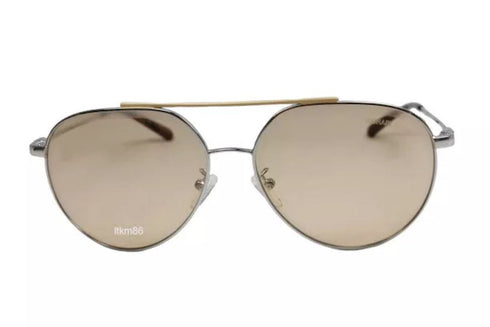 Michael Kors Sunglasses Antivua MK1041-115373 Shiny Silver Light Brown