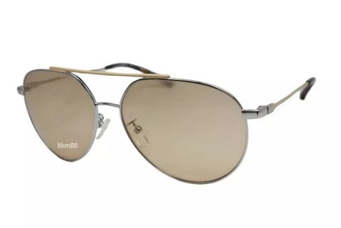 Michael Kors Sunglasses Antivua MK1041-115373 Shiny Silver Light Brown