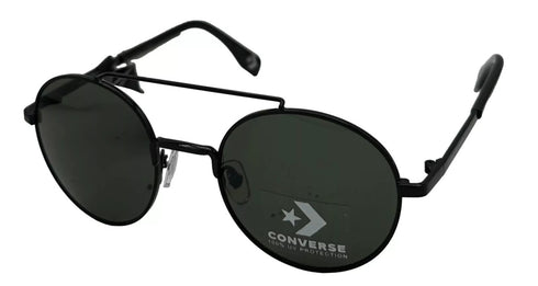 Converse Mens Round Metal Black Sunglass Smoke Lens H097