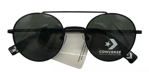 Converse Mens Round Metal Black Sunglass Smoke Lens H097
