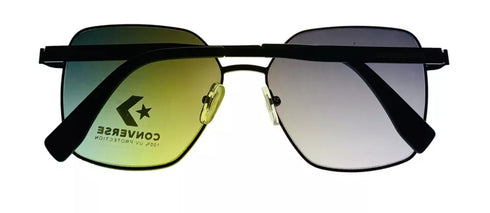 Converse Black Womens Sunglasses Square Metal Smoke Gradient Lens H095