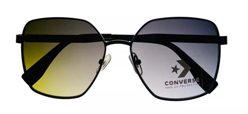 Converse Black Womens Sunglasses Square Metal Smoke Gradient Lens H095