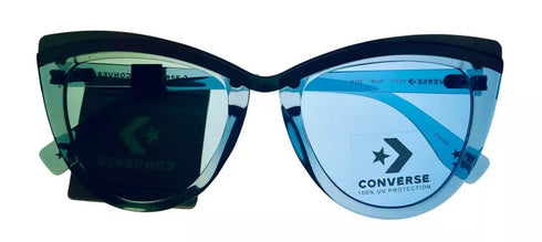 Converse Silver Blue Sunglass Cateye Plastic, Blue Gradient Lens H102