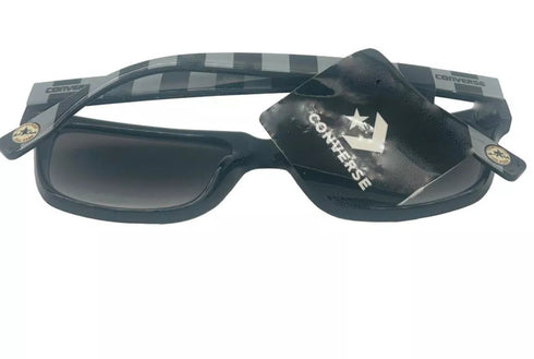 Converse Black Mens Sunglass Square Plastic Smoke Gradient Lens H106