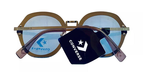 Converse Dark Gunmetal Womens Sunglass Round Metal, Blue Lens H103